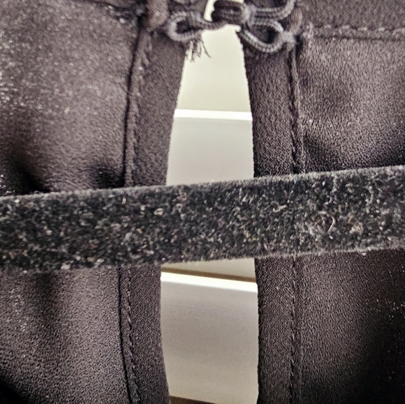 Max Studio Sheer Sleeve Black Dress size S M - Picture 7 of 7